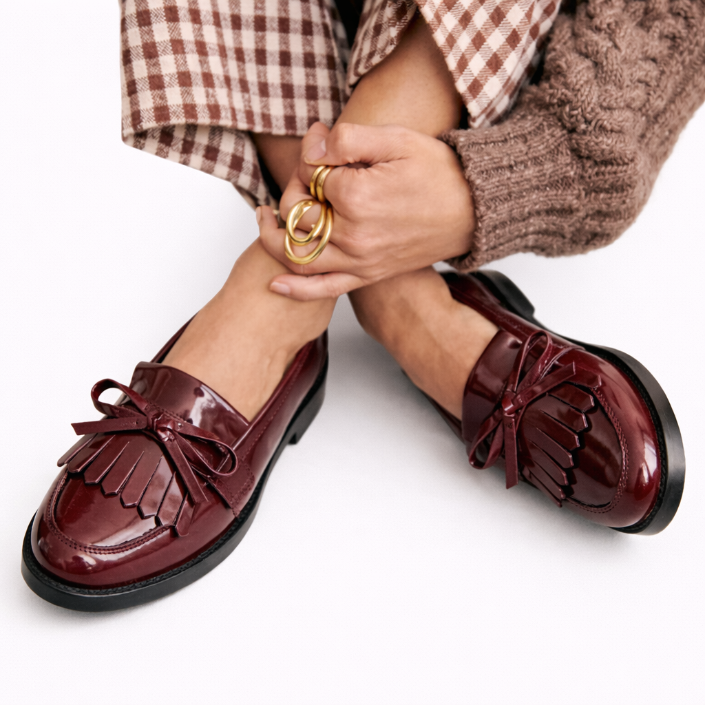 Linnea | Mocasines Acharolados con Flecos