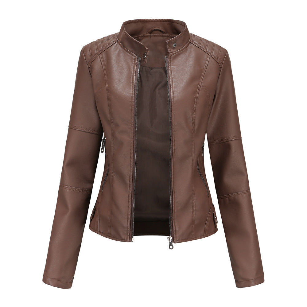 Marlowe | Chaqueta Biker Entallada con Cuello Mao