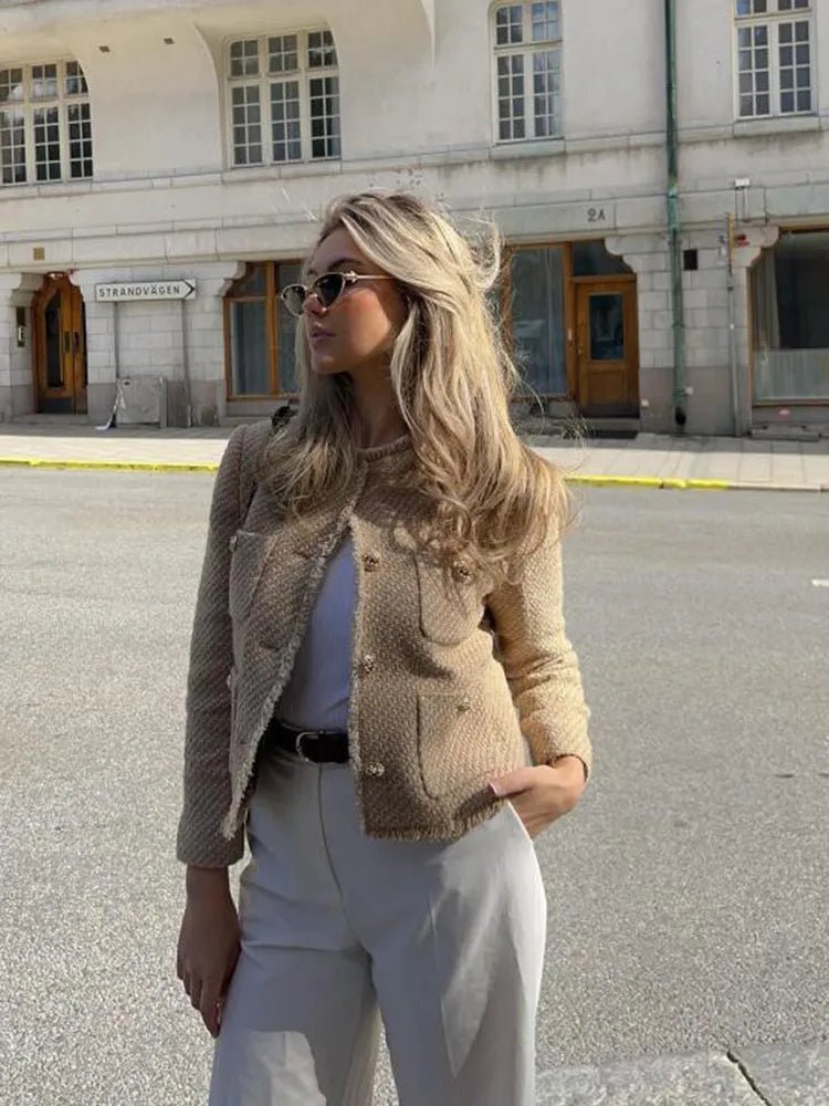 Fabienne | Chaqueta Corta de Tweed con Botones Dorados - StilfulltWomen's jacketsXSFabienne | Chaqueta Corta de Tweed con Botones Dorados