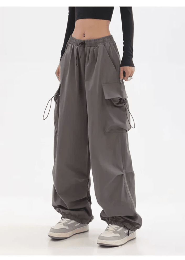 Ilaria | Pantalón Cargo Ancho Estilo Paracaídas - StilfulltWomen's pantsSKU_1778869447319_563GrisSIlaria | Pantalón Cargo Ancho Estilo Paracaídas