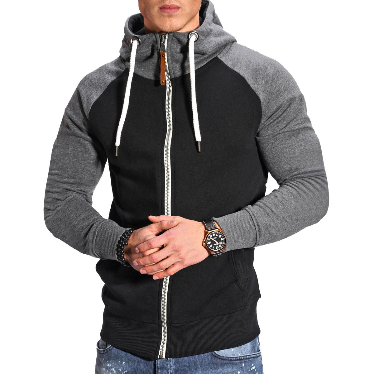 Malthe | Let Sporty Hættetrøje med Lynlås - StilfulltMen's vestsVIVA174157MODAGrå - SortSMalthe | Let Sporty Hættetrøje med Lynlås