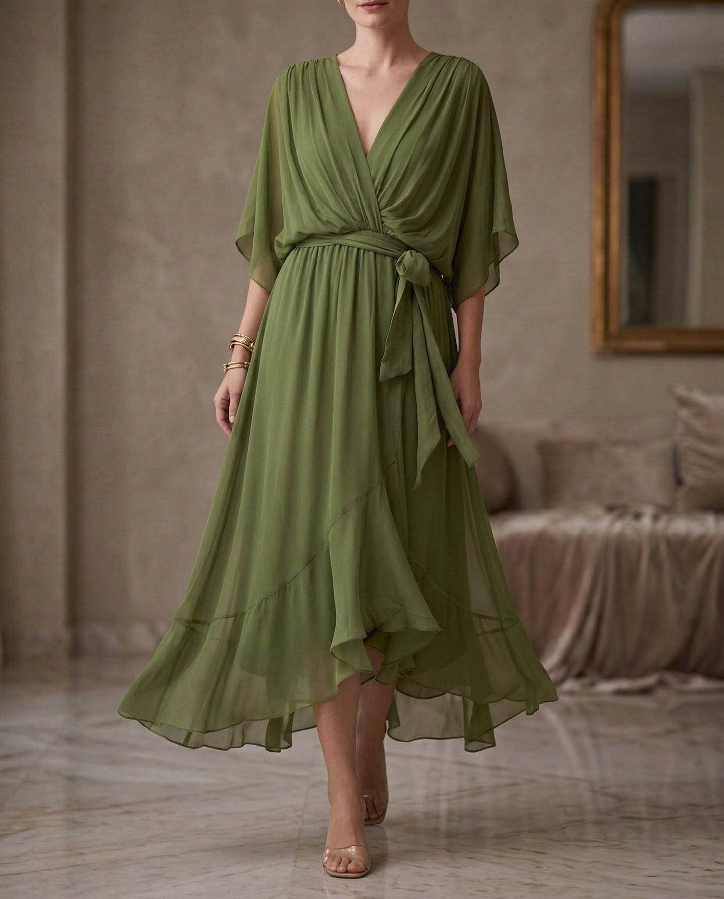 Serena | Chiffonklänning elegant och raffinerad - StilfulltdressDWOD2-DY097033OrangeSSerena | Chiffonklänning elegant och raffinerad