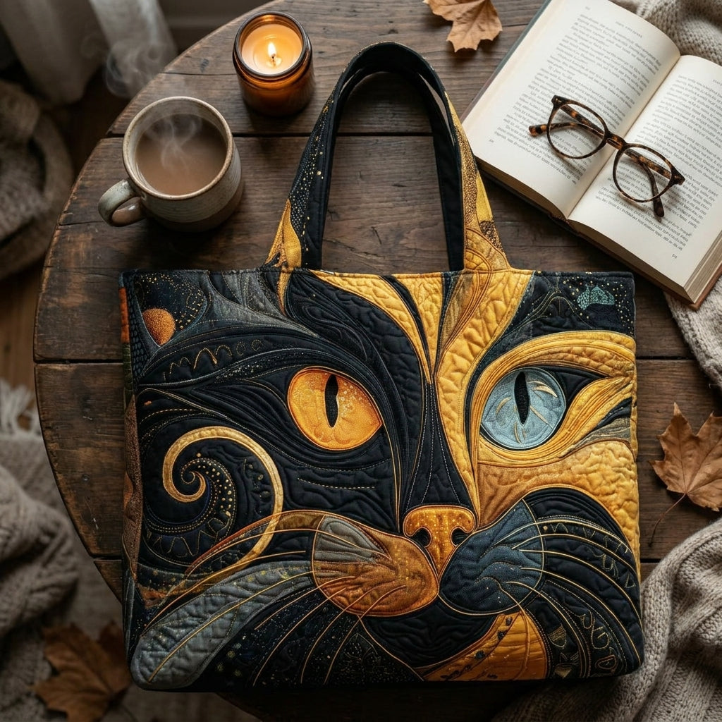 Nyxie | Bolso Tote Acolchado con Estampado de Gato