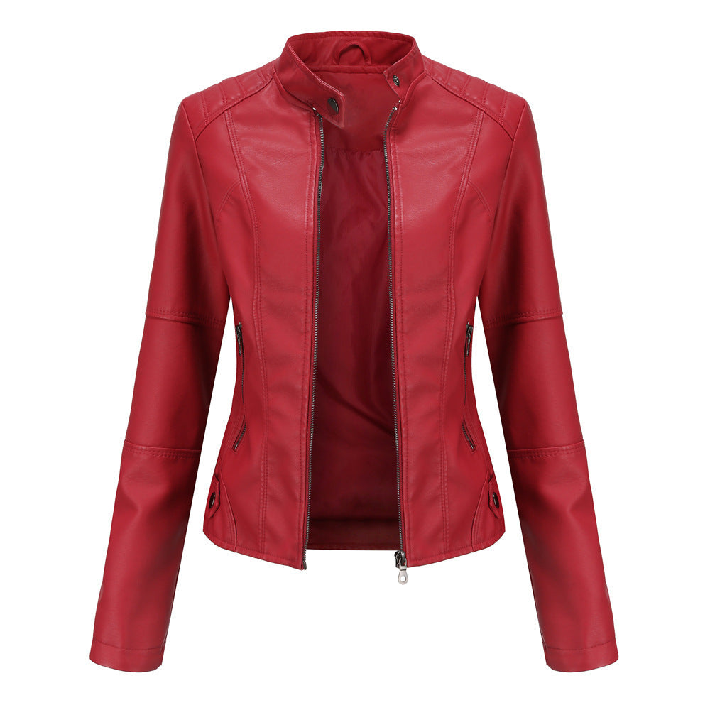 Marlowe | Chaqueta Biker Entallada con Cuello Mao