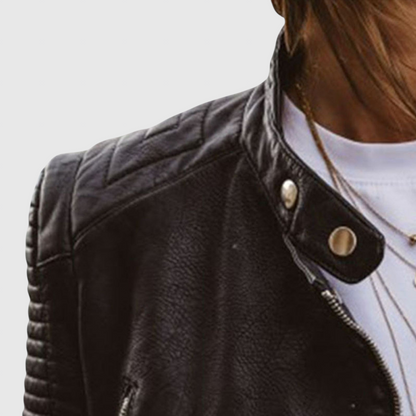 Tindra | Chaqueta Biker Efecto Piel Acolchada