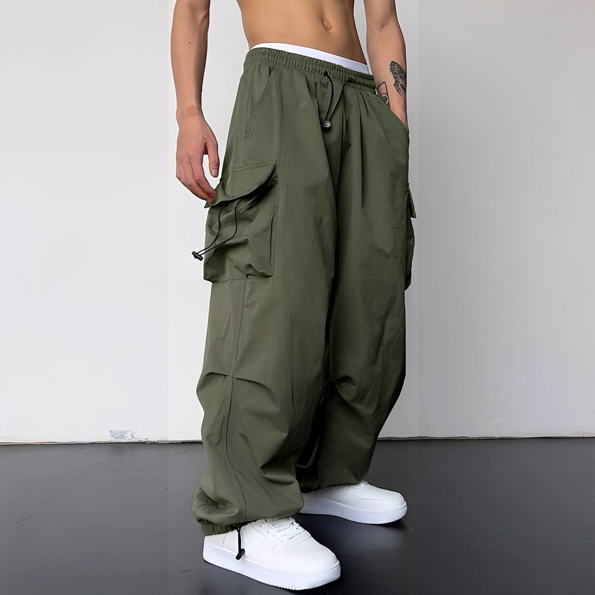 Enzo | Pantalón Cargo Holgado de Hombre con Bajo Ajustable