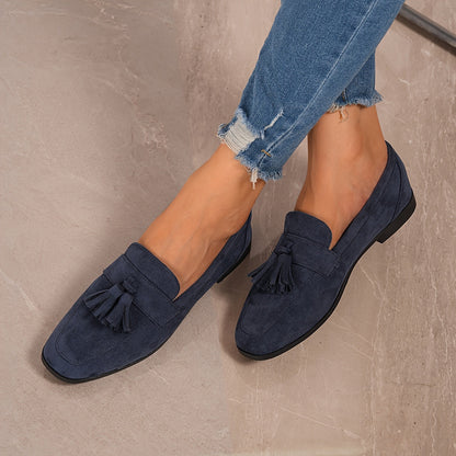 Inés | Mocasines de Mujer con Borlas y Tacón Bajo