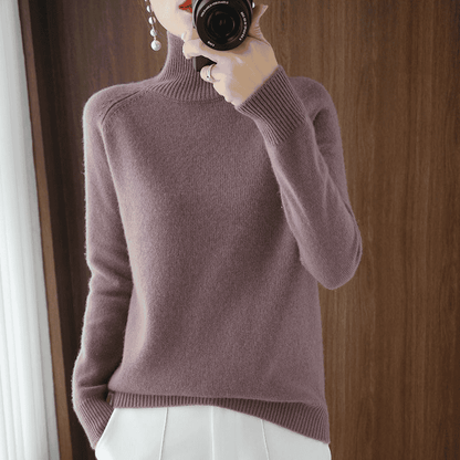 Lucía | Jersey de Mujer de Cuello Alto y Punto Fino