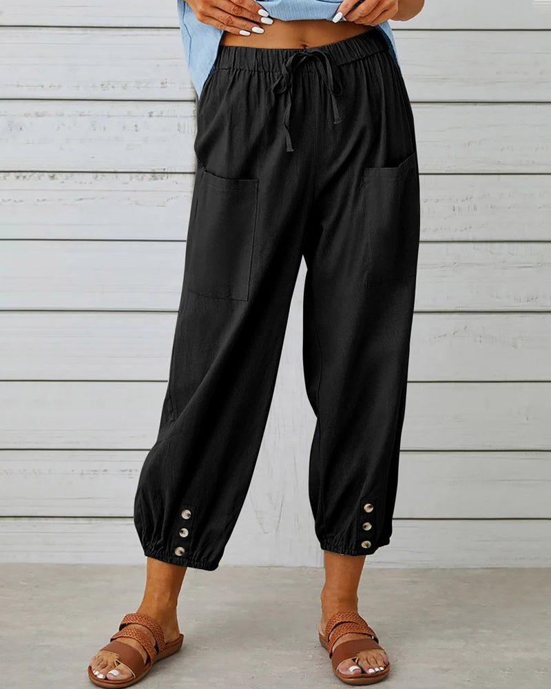 Meredith | Pantalón Holgado con Bajo Fruncido