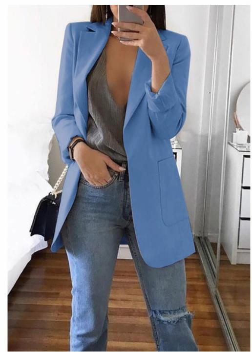 Vera | Blazer de Mujer Abierto con Bolsillos de Parche