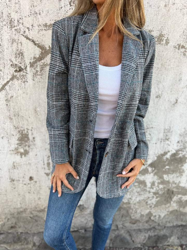 Delphine | Blazer de Cuadros Holgado y Ligero