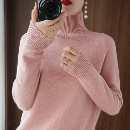 Lucía | Jersey de Mujer de Cuello Alto y Punto Fino