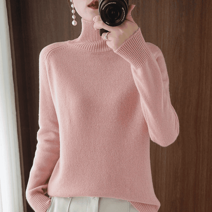 Lucía | Jersey de Mujer de Cuello Alto y Punto Fino