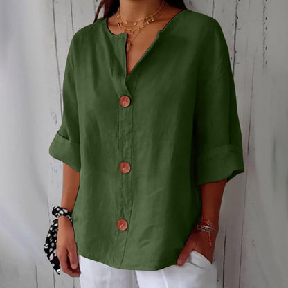 Hadley | Blusa de Lino con Botones de Madera