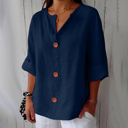 Hadley | Blusa de Lino con Botones de Madera