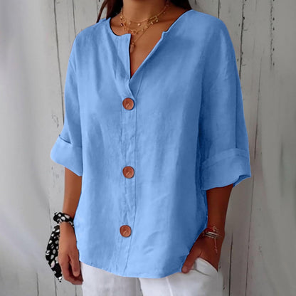 Hadley | Blusa de Lino con Botones de Madera
