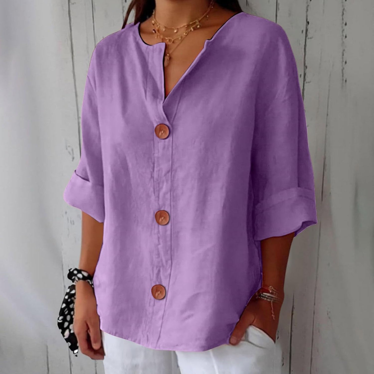 Hadley | Blusa de Lino con Botones de Madera