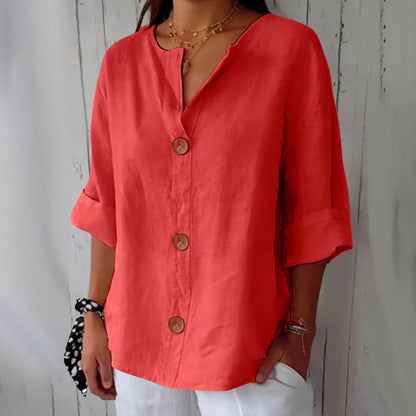 Hadley | Blusa de Lino con Botones de Madera