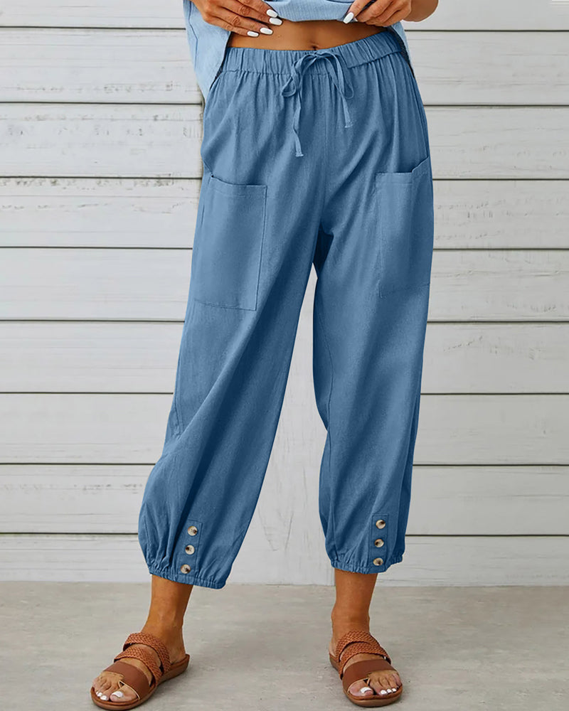 Meredith | Pantalón Holgado con Bajo Fruncido