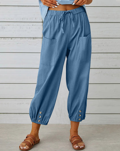 Meredith | Pantalón Holgado con Bajo Fruncido
