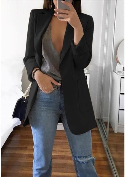 Vera | Blazer de Mujer Abierto con Bolsillos de Parche