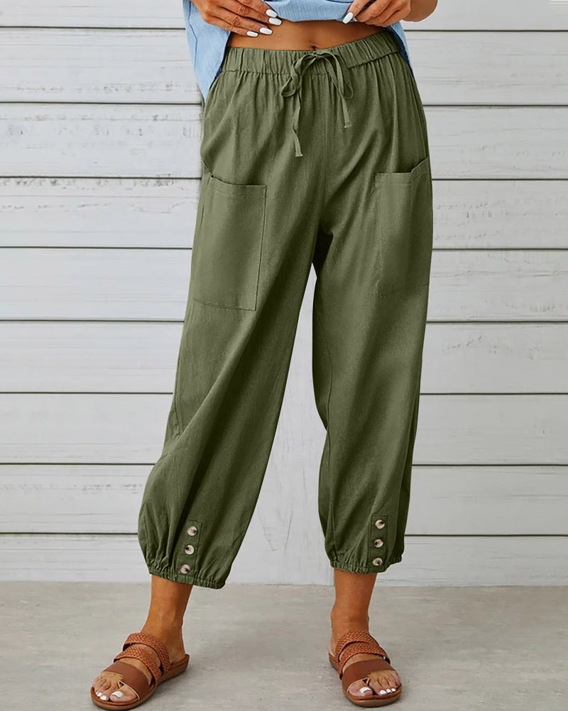 Meredith | Pantalón Holgado con Bajo Fruncido