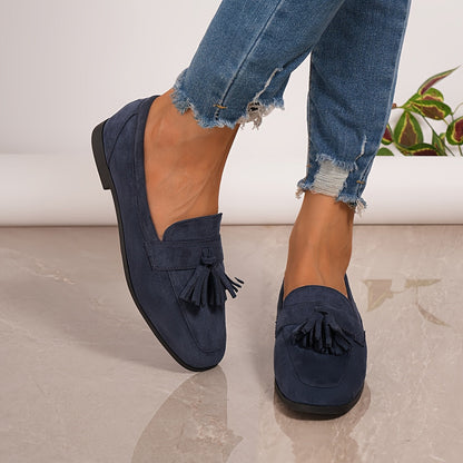 Inés | Mocasines de Mujer con Borlas y Tacón Bajo