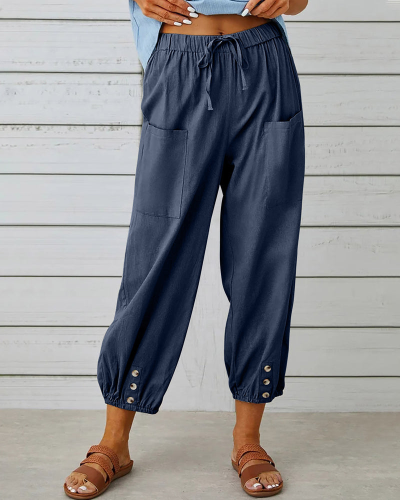 Meredith | Pantalón Holgado con Bajo Fruncido