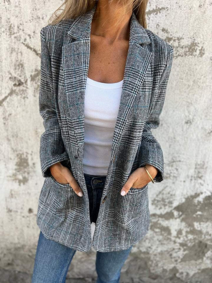 Delphine | Blazer de Cuadros Holgado y Ligero