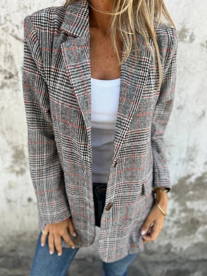 Delphine | Blazer de Cuadros Holgado y Ligero