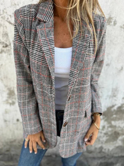 Delphine | Blazer de Cuadros Holgado y Ligero