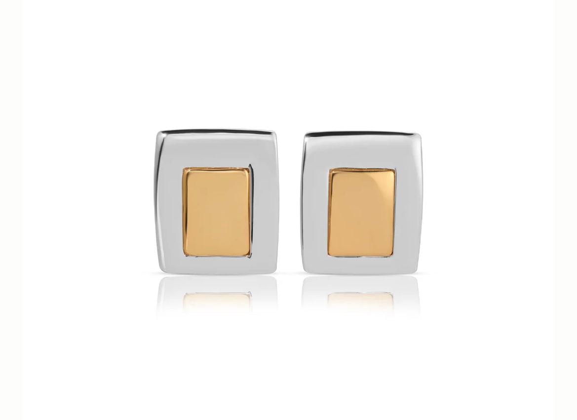 Noor | Pendientes Cuadrados Bicolor