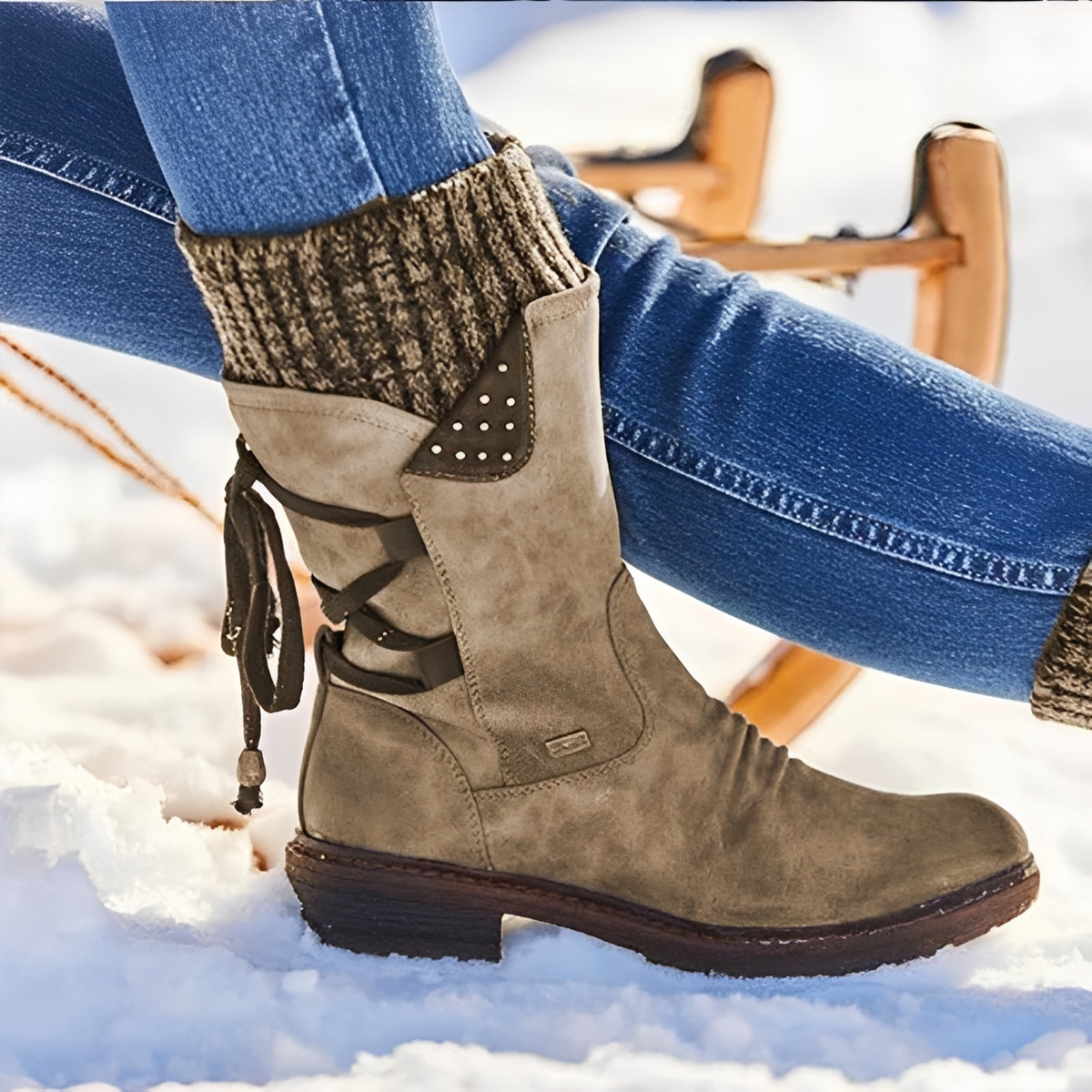 Sutton | Botas de Invierno de Media Caña con Puño de Punto