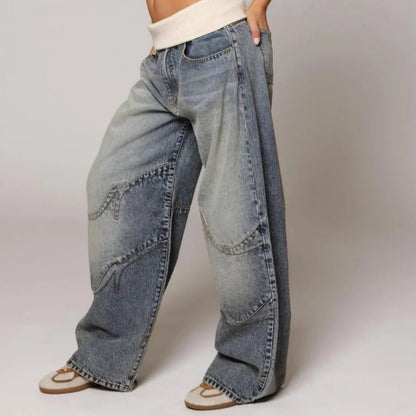 Wren | Vaqueros Baggy de Pierna Ancha con Costuras Curvas