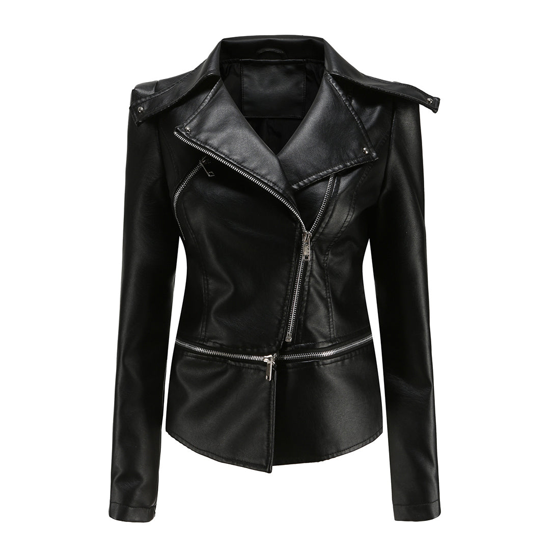 Sally | Chaqueta de Polipiel Biker Desmontable