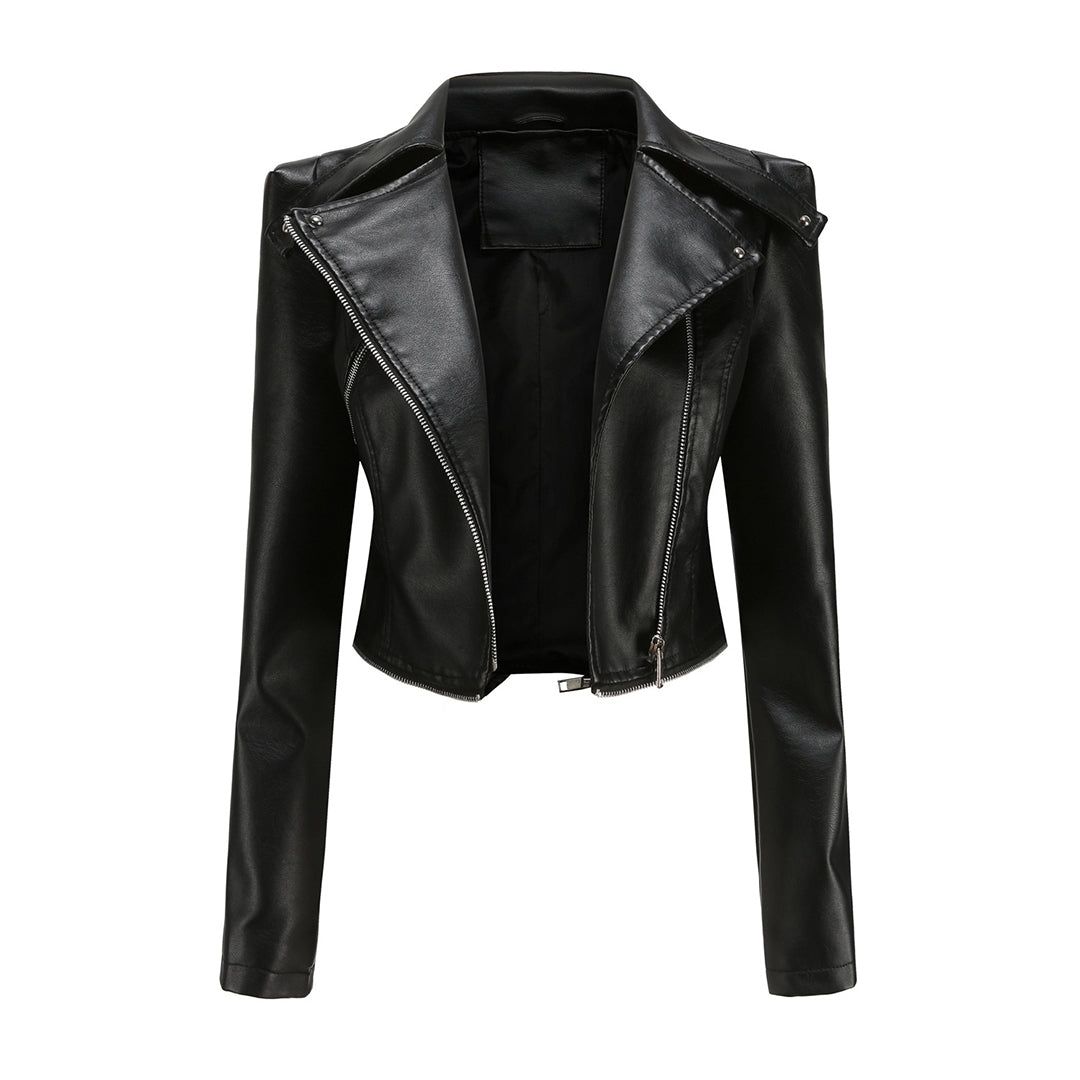 Sally | Chaqueta de Polipiel Biker Desmontable