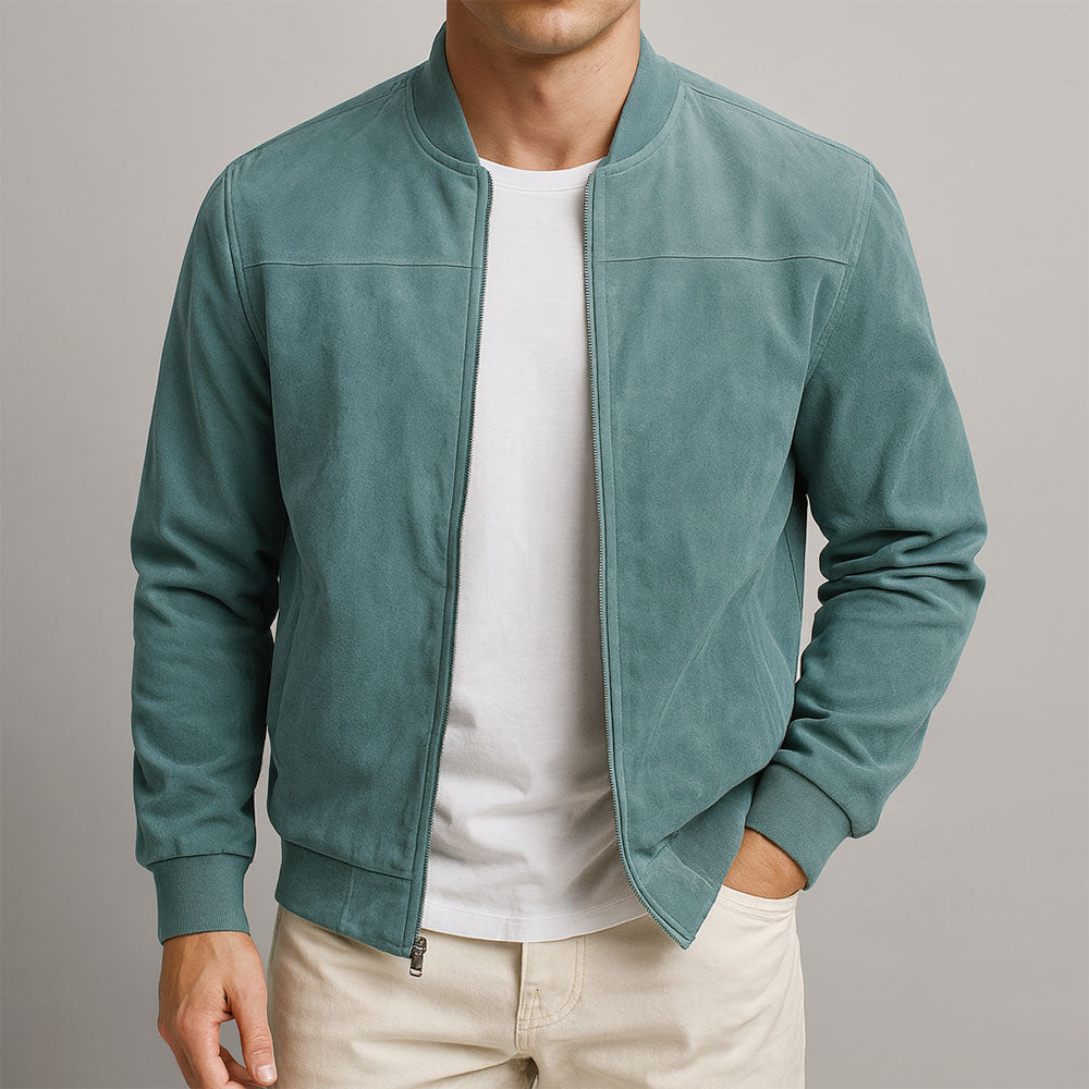 Leander | Chaqueta Bomber Ajustada en Efecto Ante