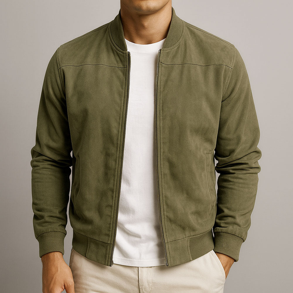 Leander | Chaqueta Bomber Ajustada en Efecto Ante