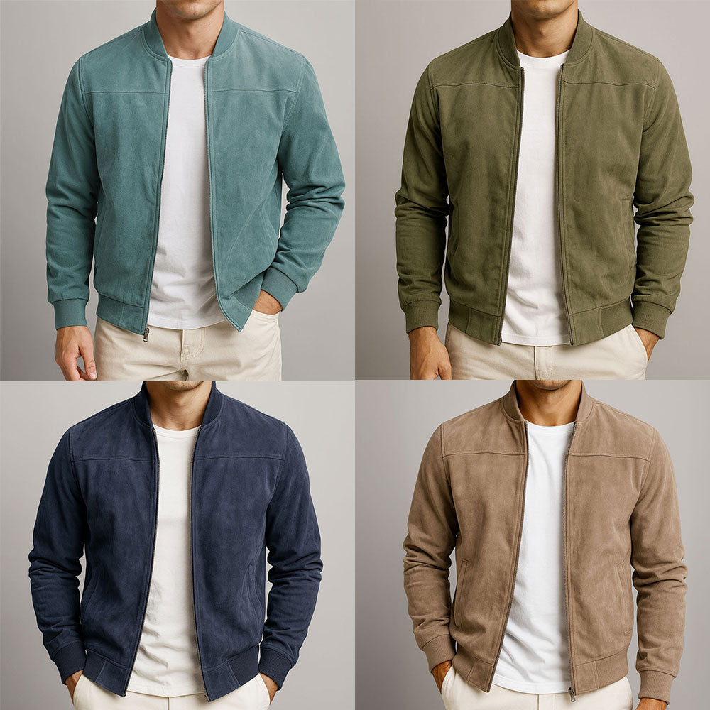 Leander | Chaqueta Bomber Ajustada en Efecto Ante