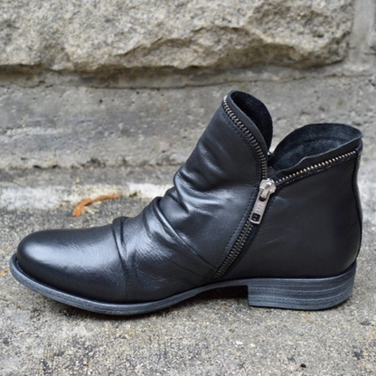 Maelle | Botines Fruncidos de Tacón Bajo
