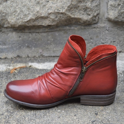 Maelle | Botines Fruncidos de Tacón Bajo