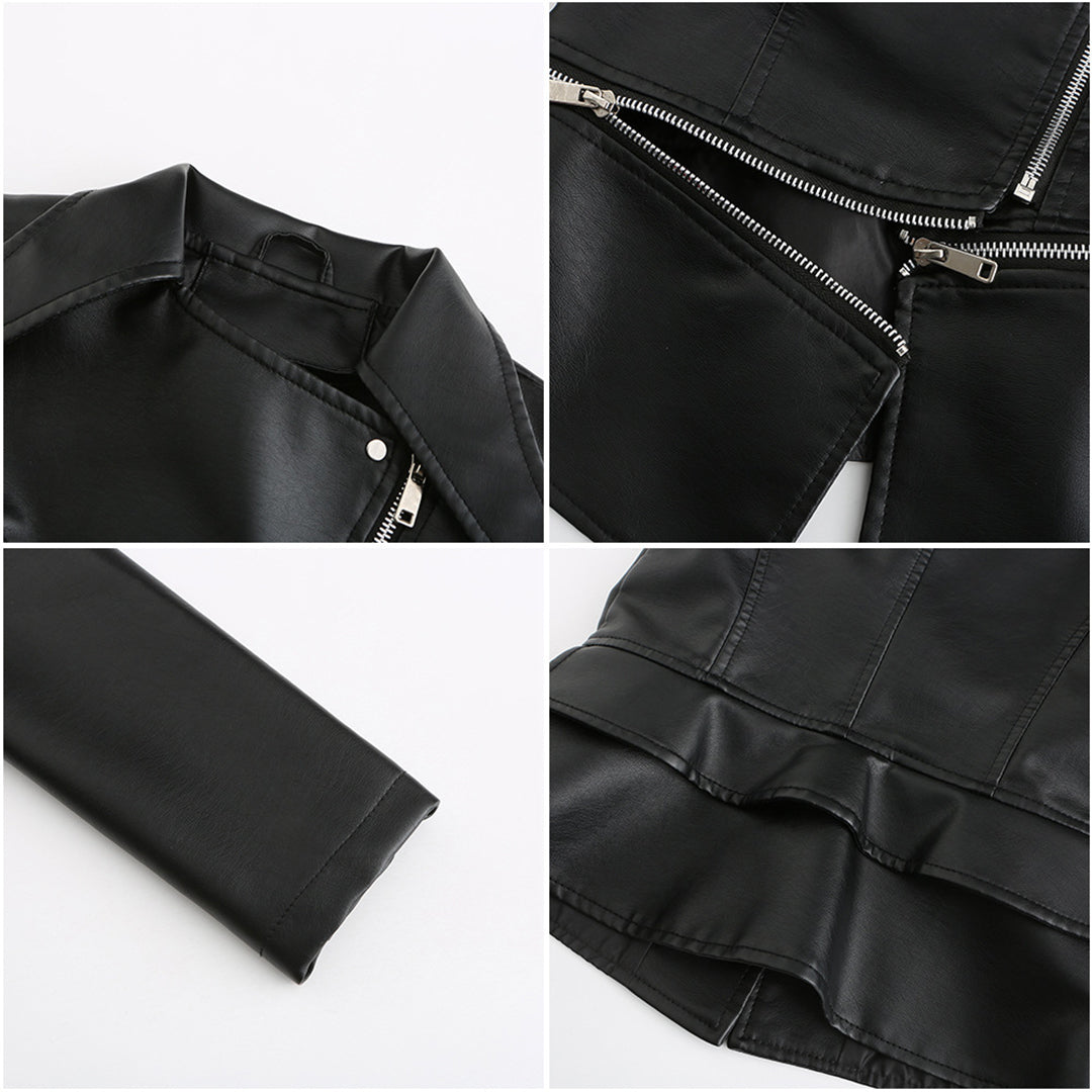 Sally | Chaqueta de Polipiel Biker Desmontable