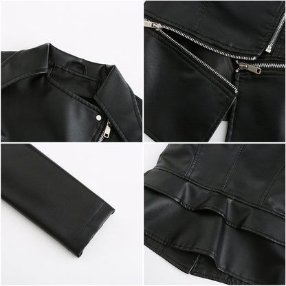 Sally | Chaqueta de Polipiel Biker Desmontable