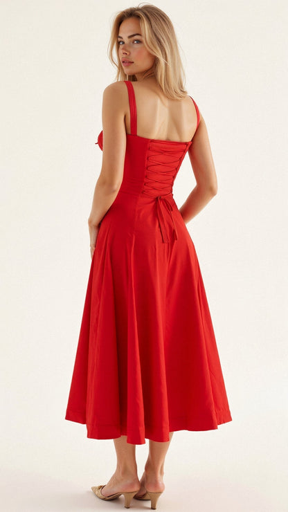 Willa | Vestido Midi de Corsé con Abertura