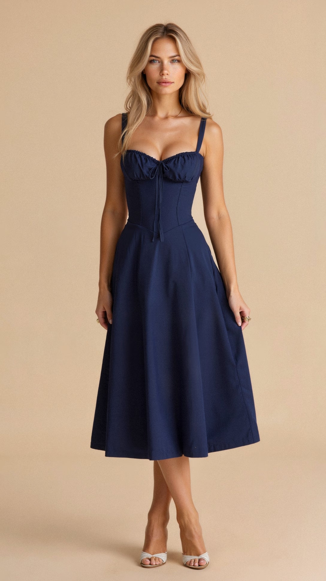 Willa | Vestido Midi de Corsé con Abertura