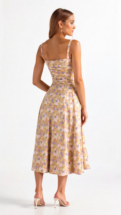 Willa | Vestido Midi de Corsé con Abertura