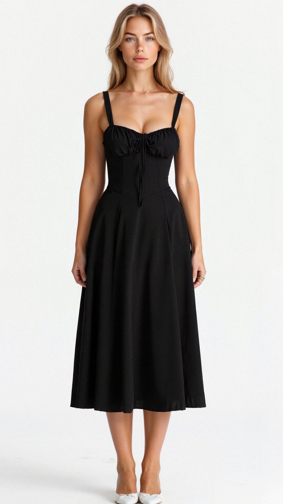 Willa | Vestido Midi de Corsé con Abertura
