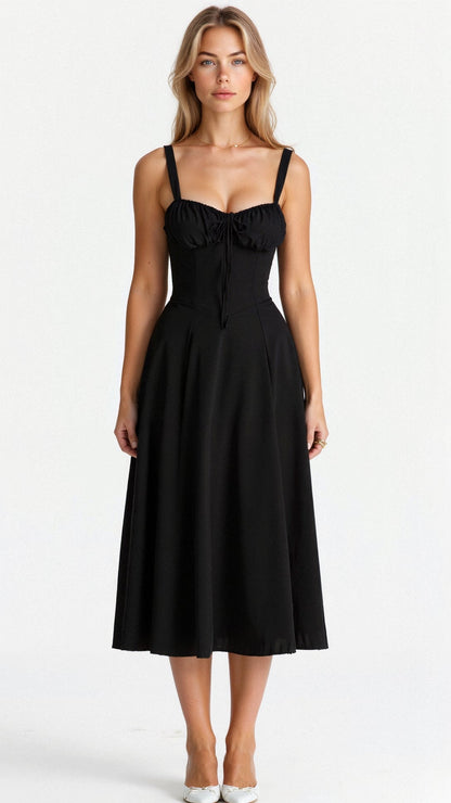 Willa | Vestido Midi de Corsé con Abertura