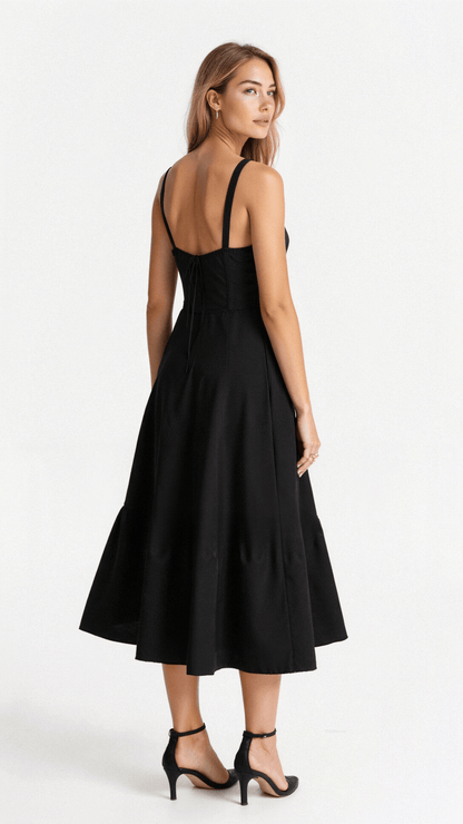 Willa | Vestido Midi de Corsé con Abertura