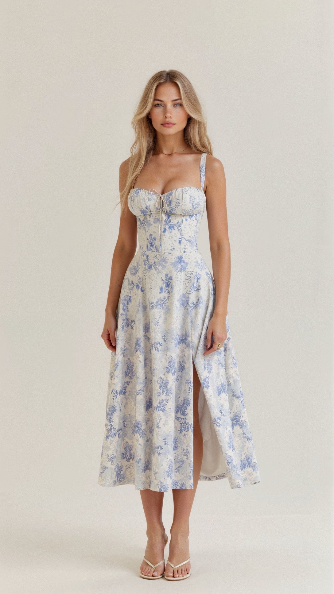 Willa | Vestido Midi de Corsé con Abertura